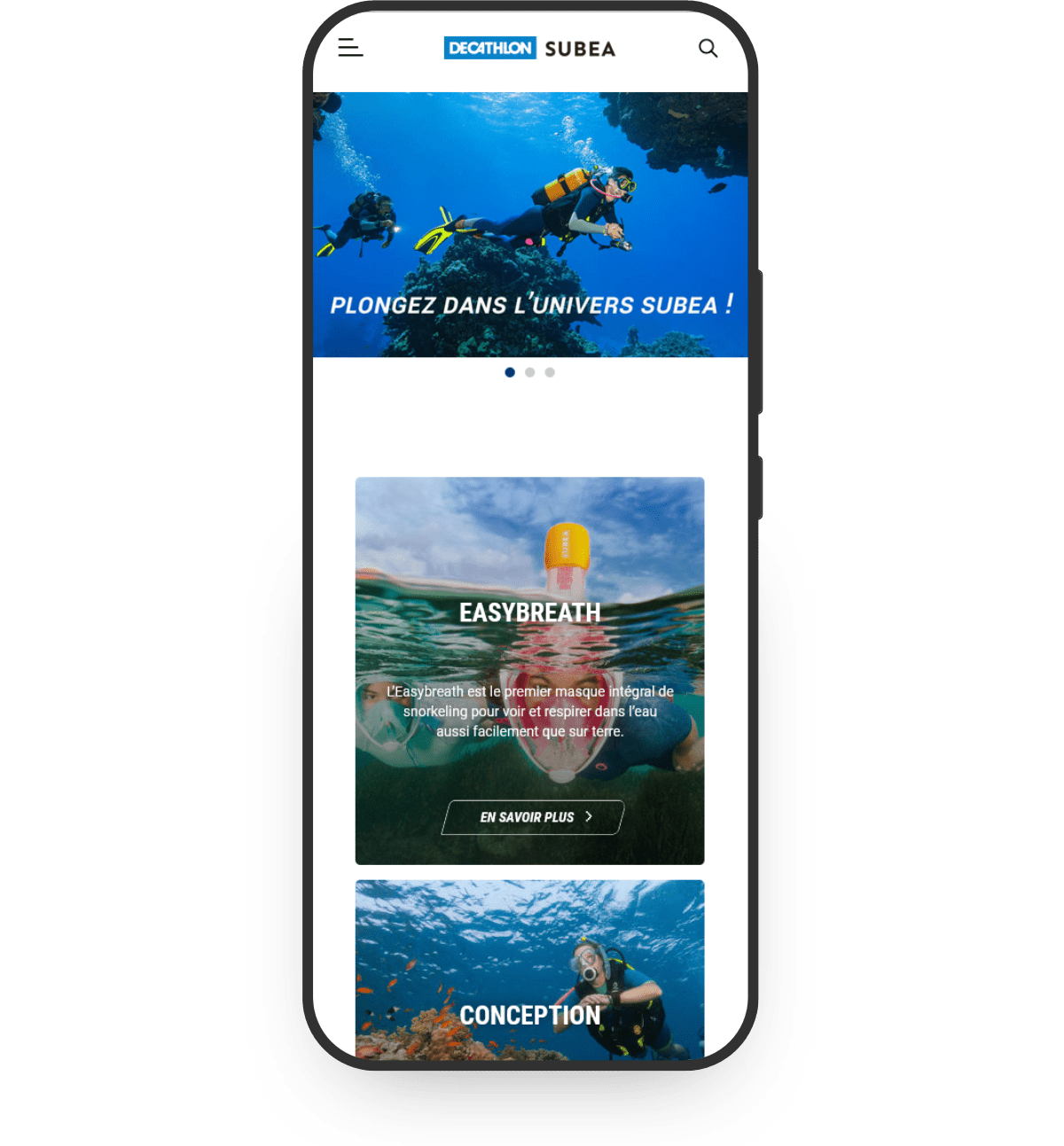 Portfolio intégrateur web pour Decathlon