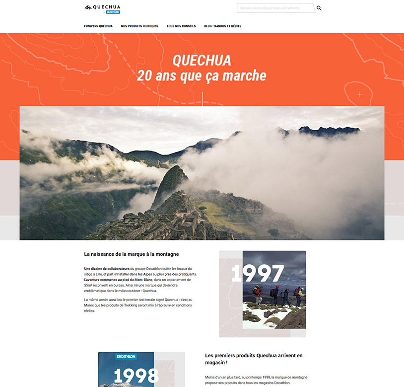 Landing historique Quechua