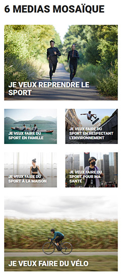 intégration layouts mosaïques mobile